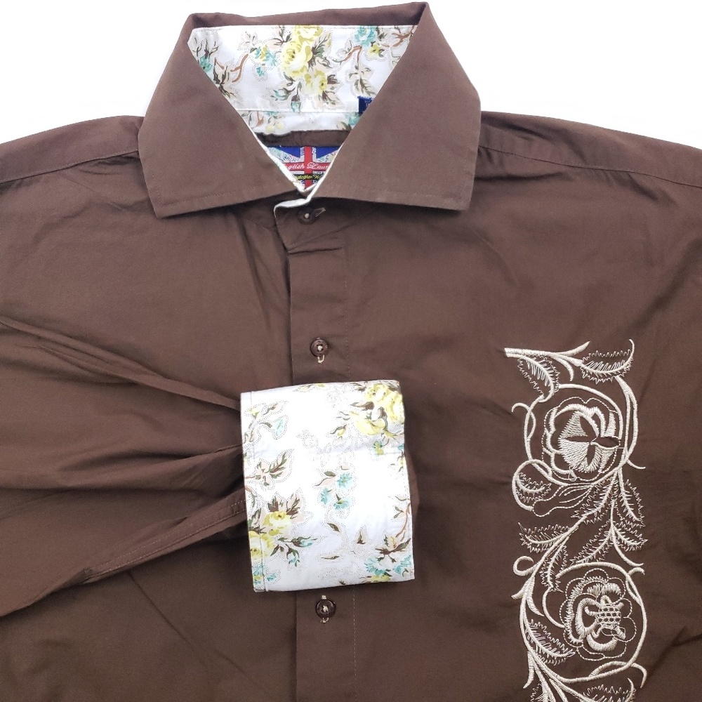 English Laundry Brown Abstract Button Front Shirt